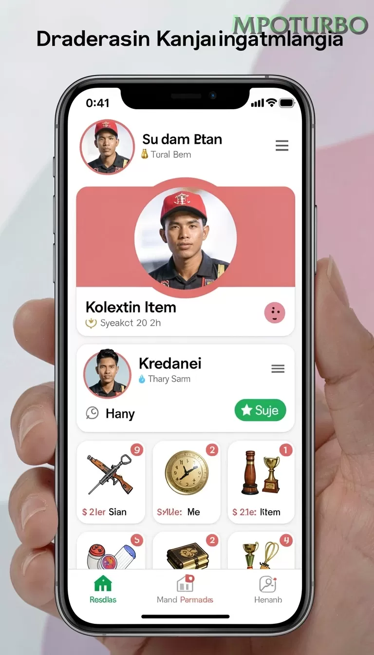 Cuplikan layar BARBAR77 — menu navigasi
